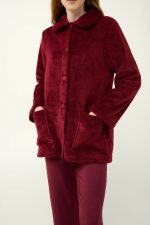 Κουμπωτή Κοντή Γυναικεία Ρόμπα Fleece Vamp 23358