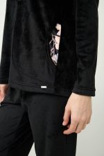 Γυναικείο Velvet Lounge Set με Κουκούλα Vamp 23082