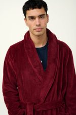 Fleece Μονόχρωμη Ανδρική Ρόμπα Vamp 23693