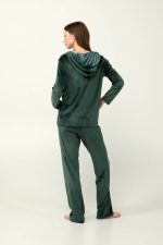 Γυναικείο Velvet Lounge Set με Κουκούλα Vamp 23102