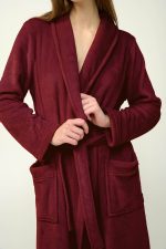 Μονόχρωμη Μακριά Γυναικεία Ρόμπα Fleece Vamp 23361