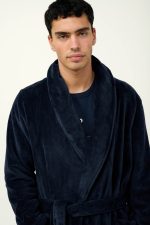 Fleece Μονόχρωμη Ανδρική Ρόμπα Vamp 23693