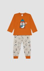 Unisex Βρεφική Πυτζάμα Penguin Χειμερινή Minerva 90-62389