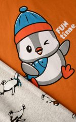 Unisex Βρεφική Πυτζάμα Penguin Χειμερινή Minerva 90-62389