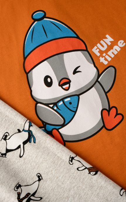 Unisex Βρεφική Πυτζάμα Penguin Χειμερινή Minerva 90-62389