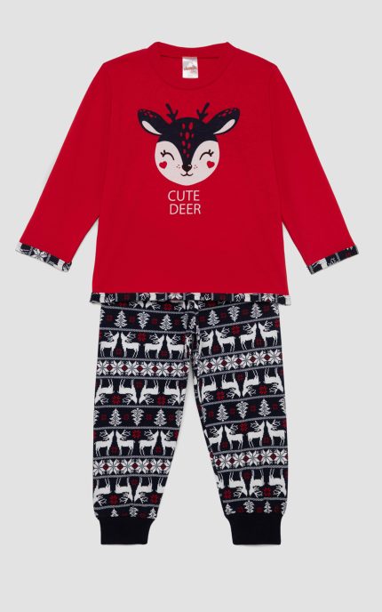 Unisex Χριστουγεννιάτικη Βρεφική Πυτζάμα Deer Minerva 90-62392