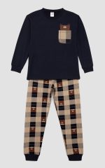 Unisex Παιδική Χειμερινή Πυτζάμα Φούτερ Minerva 90-62454