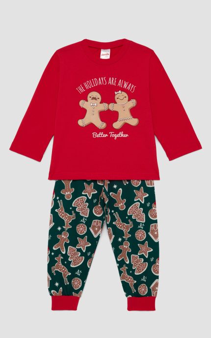 Unisex Χριστουγεννιάτικη Βρεφική Πυτζάμα Biscuit Minerva 90-62465