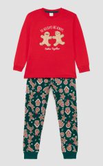 Unisex Χριστουγεννιάτικη Παιδική Πυτζάμα Biscuit Minerva 90-69504