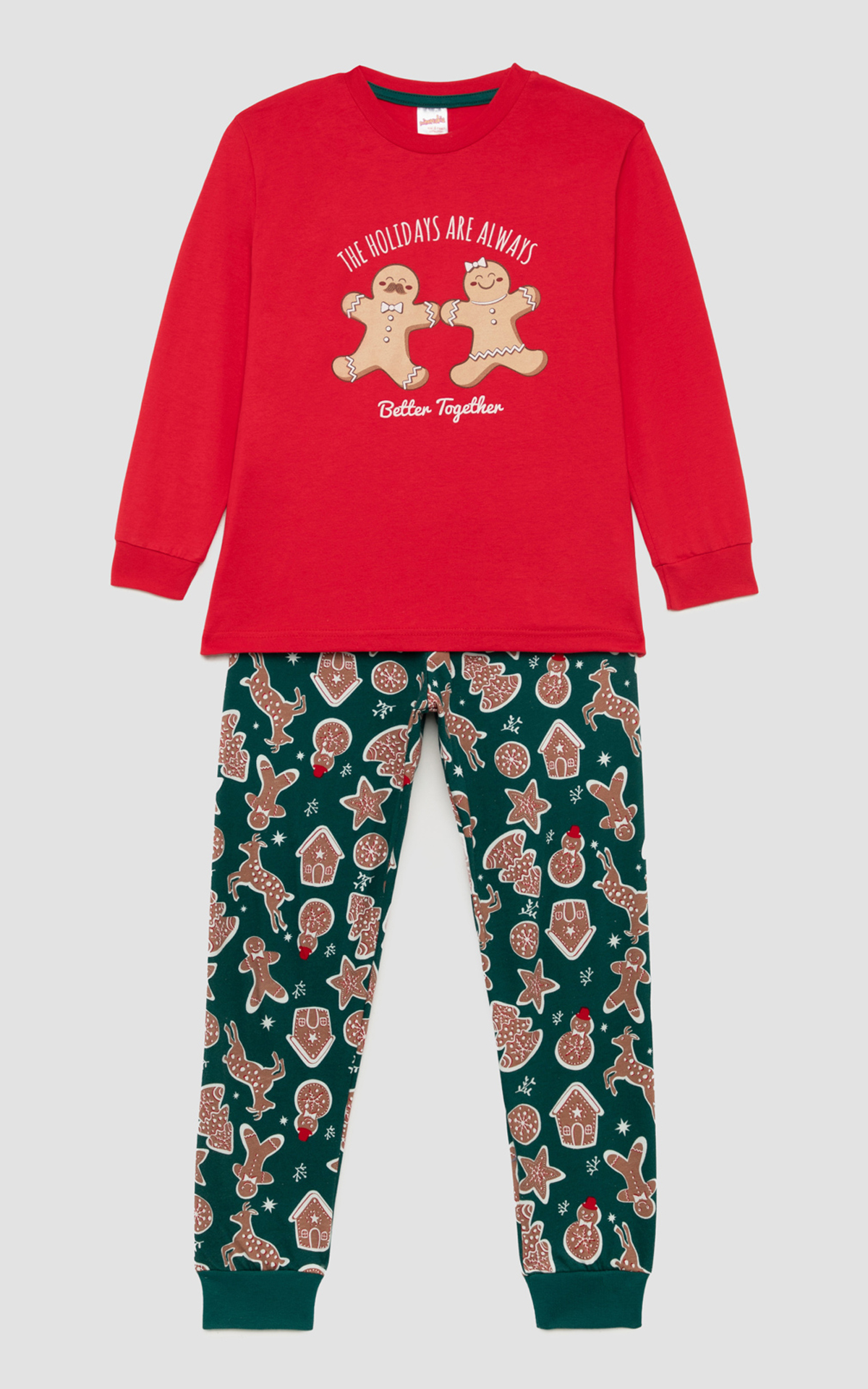 90-69504_Biscuit-xristougenniatiki-paidiki-pyjamajpg (2) Unisex Χριστουγεννιάτικη Παιδική Πυτζάμα Biscuit Minerva 90-69504