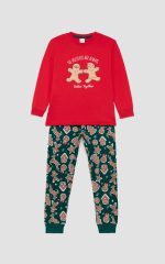 Unisex Χριστουγεννιάτικη Παιδική Πυτζάμα Biscuit Minerva 90-69504