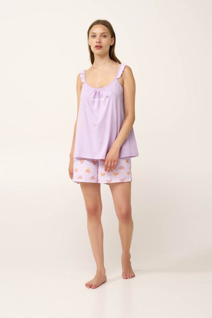Βαμβακερό Baby Doll με Τιράντες Vamp 24314