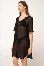 Μονόχρωμο Mesh Φόρεμα Θαλάσσης Vamp 24513