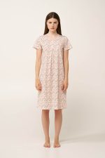 Floral Βαμβακερό Νυχτικό με Πιέτα Vamp 24290