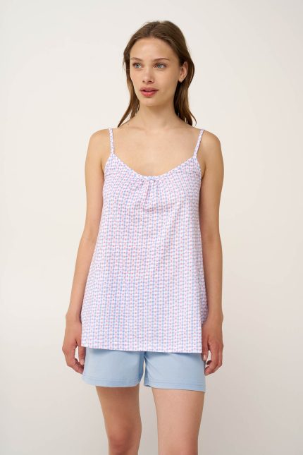 Βαμβακερό Baby Doll με Τιράντες Vamp 24245