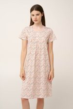 Floral Βαμβακερό Νυχτικό με Πιέτα Vamp 24290
