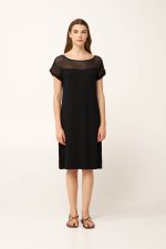 Καλοκαιρινό Viscose Φόρεμα με Mesh Vamp 24511