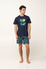 Καλοκαιρινή Ανδρική Βαμβακερή Tropical Πυτζάμα Vamp 24630