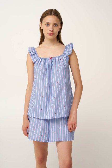 Baby Doll με Σούρες από Ποπλίνα Vamp 24203