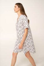 Καλοκαιρινό Νυχτικό Snake Print Κουμπωτό Vamp 24127