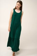 Μονόχρωμο Maxi Καλοκαιρινό Viscose Φόρεμα Vamp 24492