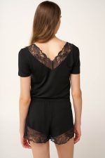 Γυναικείο T-Shirt Micromodal με Δαντέλα Vamp 24166