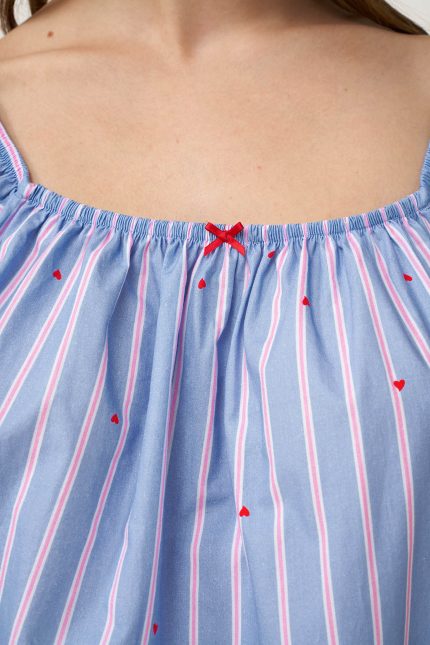 Baby Doll με Σούρες από Ποπλίνα Vamp 24203