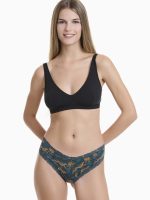 Brazilian σλιπ εμπριμέ από bamboo με δαντέλα W2014-79