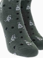 Ημίκοντες Κάλτσες από Bamboo με Σχέδιο Racoon Walk W333-27