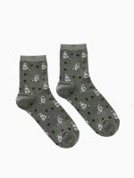 Ημίκοντες Κάλτσες από Bamboo με Σχέδιο Racoon Walk W333-27