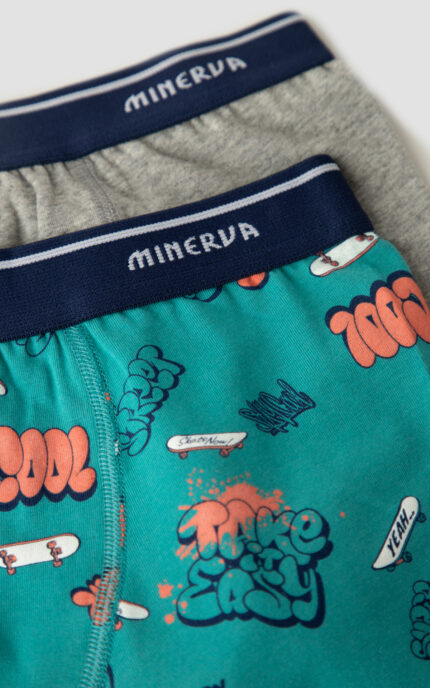 2τμχ Παιδικό /Εφηβικό Boxer για Αγόρια Minerva 96-42742